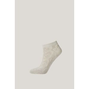 PONOŽKY GANT MONOGRAM INTARSIA ANKLE SOCKS CREAM obraz