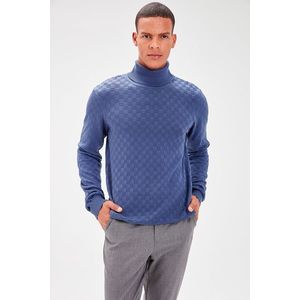 Trendyol Indigo Men's Turtleneck Textured Knitwear Sweater obraz
