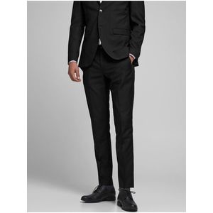 Černé oblekové slim fit kalhoty s příměsí vlny Jack & Jones Solaris obraz