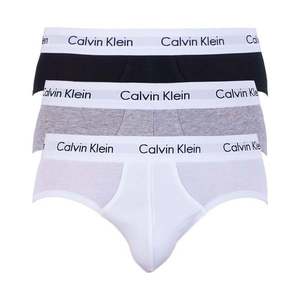 Sada tří classic fit slipů v bílé, šedé a černé barvě Calvin Klein Underwear obraz