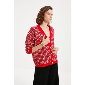 Trendyol Red Wide Fit Knitwear Cardigan obraz