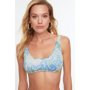 Trendyol Green Floral Print Bandeau Bikini Top obraz