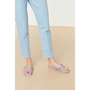 Trendyol Lilac Flat Toe Women's Flip-Flops Slippers obraz