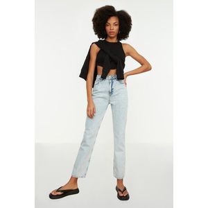 Trendyol Blue High Waist Straight Jeans obraz