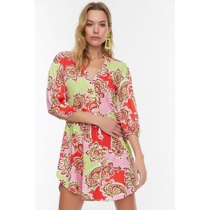 Trendyol Multicolored Patterned Shirt Beach Dress obraz