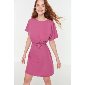 Trendyol Purple Belted Mini Woven Dress obraz