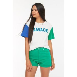 Trendyol Green Denim Shorts obraz