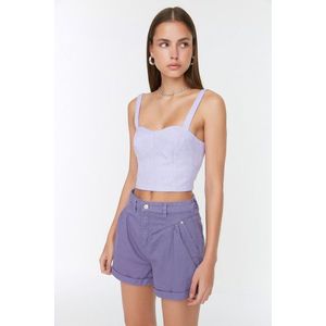 Trendyol Lilac Stitch Detail Denim Shorts & Bermuda obraz