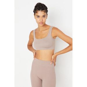 Trendyol Mink Seamless/Seamless Light Support/Shaping Knitted Sports Bra obraz