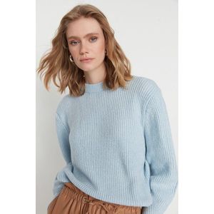 Trendyol Blue Wide Fit Soft Textured Basic Knitwear Sweater obraz