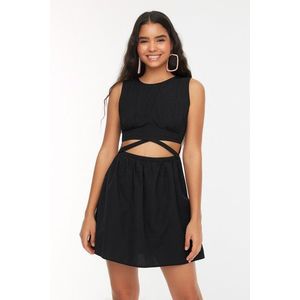 Trendyol Black Cut Out Detailed Super Mini Woven Dress obraz