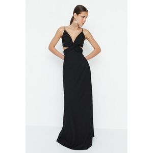 Trendyol Black waist detailed evening dress obraz