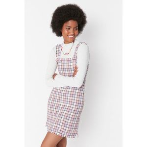 Trendyol Lilac Tassel Detailed Gilet Tweed Super Mini Dress obraz