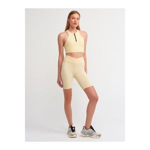 Dilvin 7936 Belt Detailed Short Leggings-c.yellow. obraz