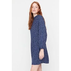 Trendyol Navy Blue Patterned Mini Woven Dress obraz