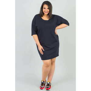 Blue plus size dress obraz