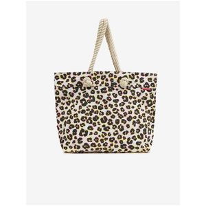 Krémová vzorovaná plážová taška Brakeburn Leopard Spot Beach Bag obraz