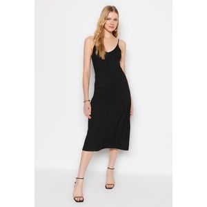 Trendyol Black Midi Knitwear Dress obraz