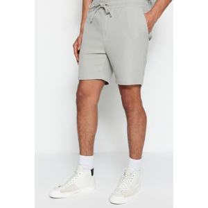 Trendyol Gray Regular Cut Medium Length Corded Textured Shorts obraz