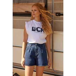 Trendyol Blue More Sustainable Pleated Denim Shorts obraz