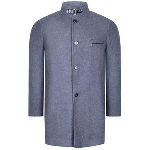 PLT8367 DEWBERRY MENS COAT-DARK FLAT GREY obraz