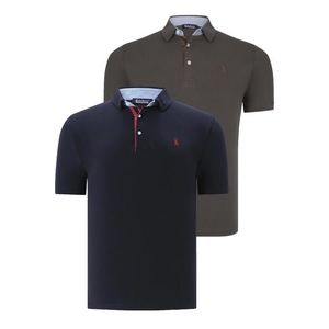 DUAL SET T8582 DEWBERRY MENS T-SHIRT-NAVY BLUE-KHAKI obraz