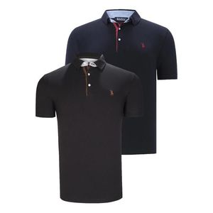 DUAL SET T8582 DEWBERRY MENS T-SHIRT-BLACK-NAVY BLUE obraz