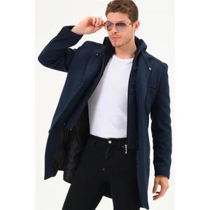 PLT8371 DEWBRRY MEN'S COAT-PLAIN NAVY BLUE obraz