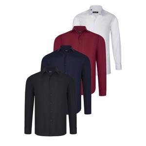 QUAD SET G726 DEWBERRY SHIRT-BLACK-WHITE-NAVY BLUE-BURGUNDY obraz