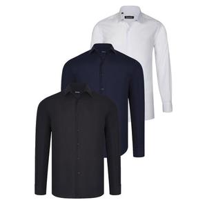 TRIPLE SET G726 DEWBERRY SHIRT-BLACK-WHITE-NAVY BLUE obraz