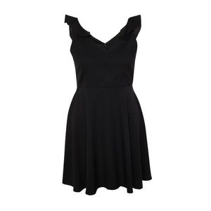 Trendyol Curve Black Woven Mini Dress with Back Detail obraz