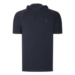 T8570 DEWBERRY HOODED MEN'S T-SHIRT-PLAIN NAVY BLUE obraz