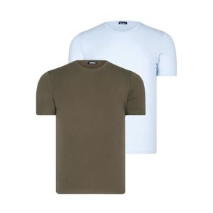 DUAL SET T8569 DEWBERRY BIKE COLLAR MENS T-SHIRT-BLUE-KHAKI obraz