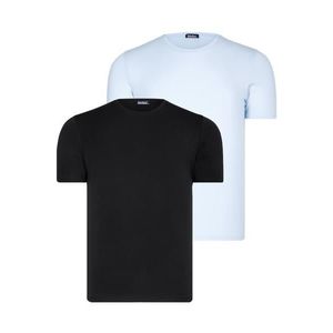 DUAL SET T8569 DEWBERRY BIKE COLLAR MENS T-SHIRT-BLACK-BLUE obraz