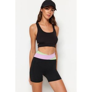 Trendyol Black Color Block Consolidator Sports Shorts Leggings obraz