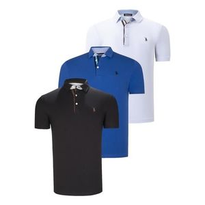 TRIPLE SET T8582 DEWBERRY MENS T-SHIRT-BLACK-WHITE-SAKS obraz