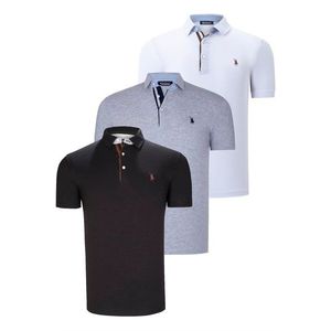 TRIPLE SET T8582 DEWBERRY MENS T-SHIRT-BLACK-WHITE-GREY obraz