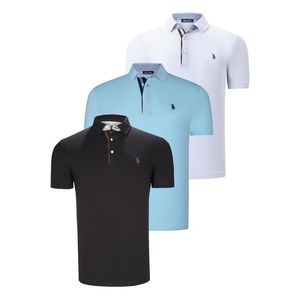 TRIPLE SET T8582 DEWBERRY MENS T-SHIRT-BLACK-WHITE-CYAN obraz