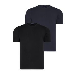 DUAL SET T8569 DEWBERRY BIKE COLLAR MENS T-SHIRT-BLACK-NAVY BLUE obraz