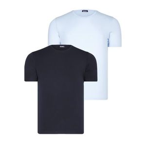 DUAL SET T8569 DEWBERRY BIKE COLLAR MENS T-SHIRT-BLUE-NAVY BLUE obraz