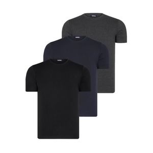 TRIPLE SET T8569 DEWBERRY BIKE COLLAR MEN'S T-SHIRT-BLACK-NAVY BLUE-ANTHRACITE obraz