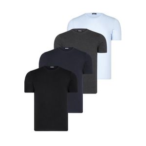 QUAD SET T8569 DEWBERRY BIKE COLLAR MENS T-SHIRT-BLACK-NAVY BLUE-BLUE-ANTHRACITE obraz