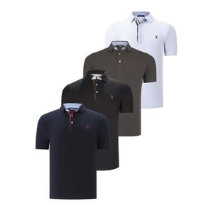 QUAD SET T8582 DEWBERRY MENS T-SHIRT-BLACK-WHITE-NAVY BLUE-KHAKI obraz