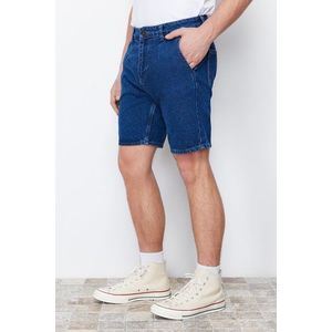 Trendyol Navy Blue Pleated Regular Shorts & Bermuda obraz