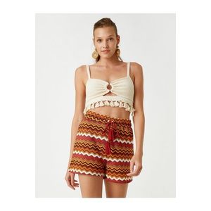 Koton Tie Waist Shorts with Tassel Detail. obraz