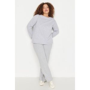 Trendyol Curve Gray Knitted Pajamas with Slits. obraz