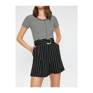 Koton Women's Black Striped Shorts obraz