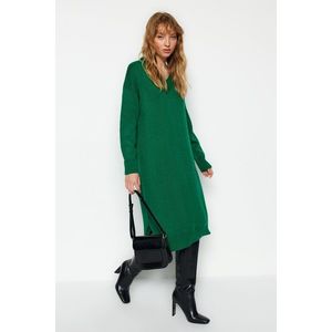 Trendyol Emerald Maxi Sweater V-Neck Dress obraz