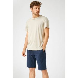 Koton Men's Blue Strapon Cotton Shorts obraz