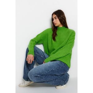 Trendyol Green Wide Fit Soft Textured Basic Basic Knitwear Sweater obraz